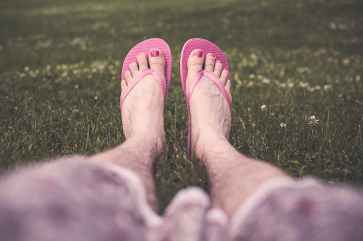 man feet legs relaxing